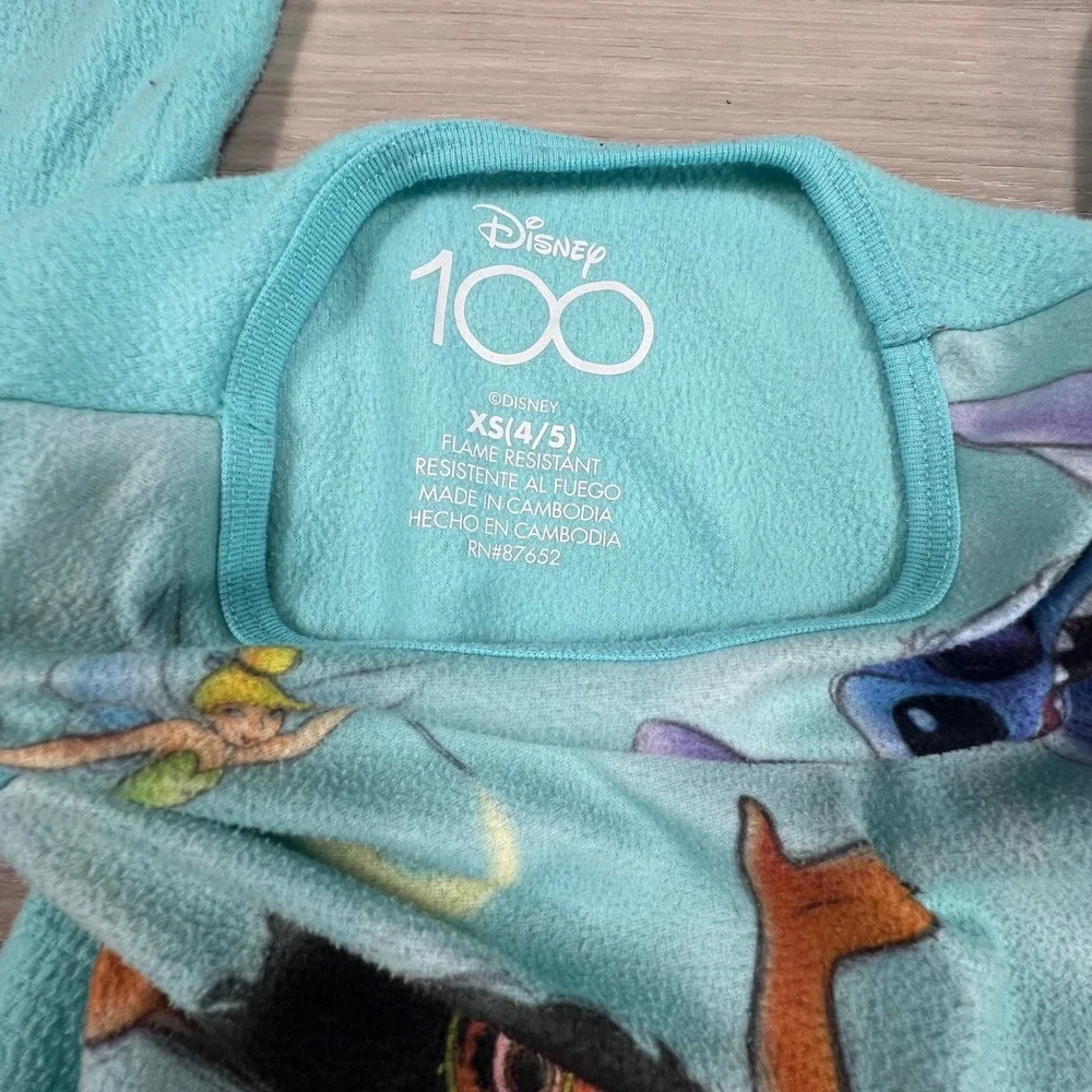 Disney‎ 100 Mirabel Stitch Minnie Fairy Fleece Pajama Set XS (4/5) Girls